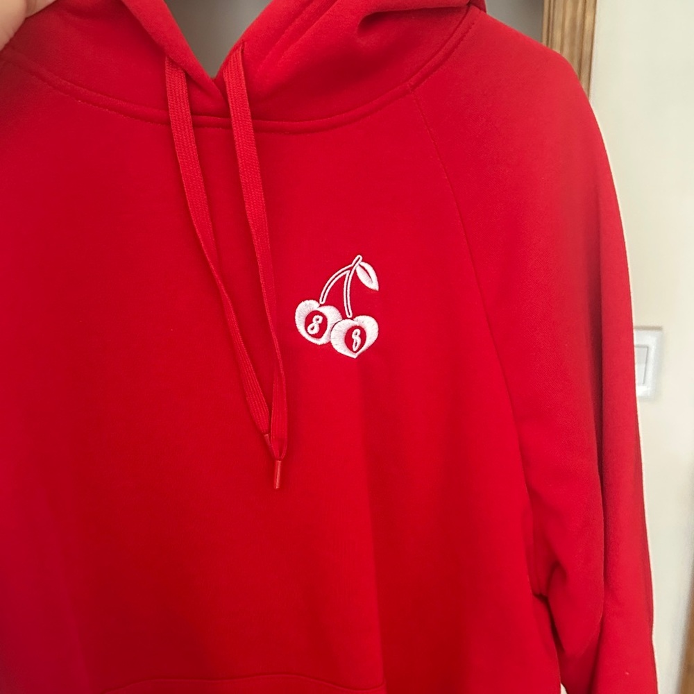 Lucky Brand Red Hoodie with Cherry Design
